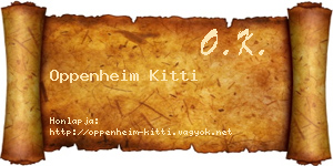 Oppenheim Kitti névjegykártya